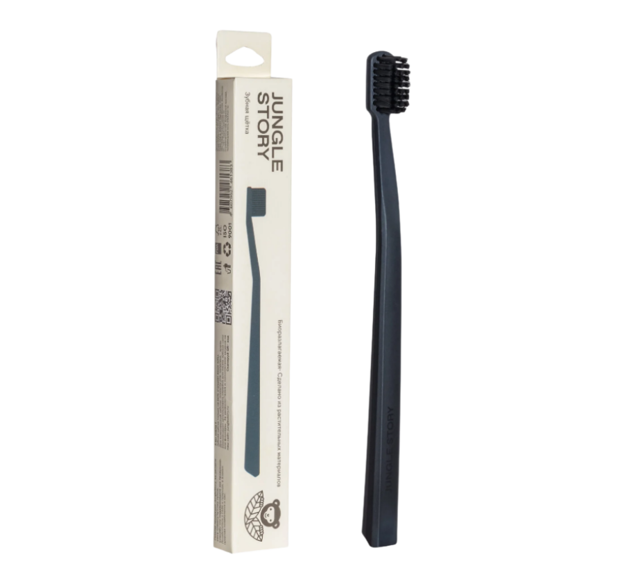 JUNGLE STORY, Растительная зубная щетка черная