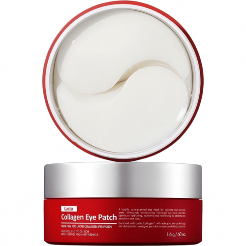 MEDI-PEEL, Укрепляющие патчи с гидролизатом коллагена, 60 шт (30 пар), Red Lacto Collagen Eye Patch