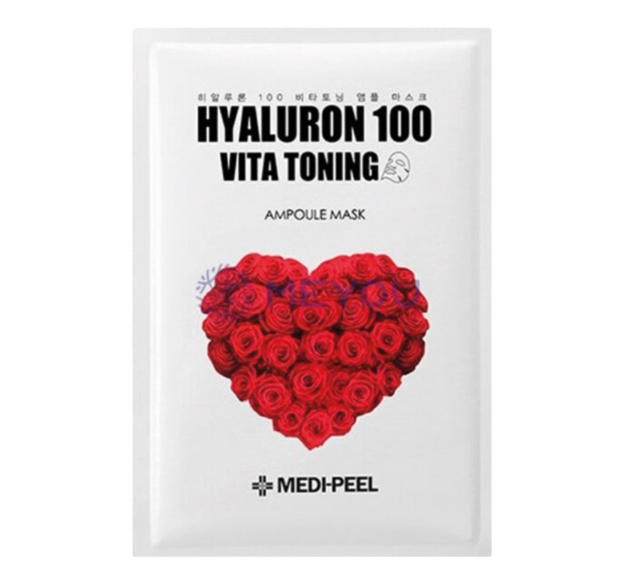 MEDI-PEEL, Тонизирующая ампульная маска, 30 мл, Hyaluron Vita Toning Ampoule Mask 