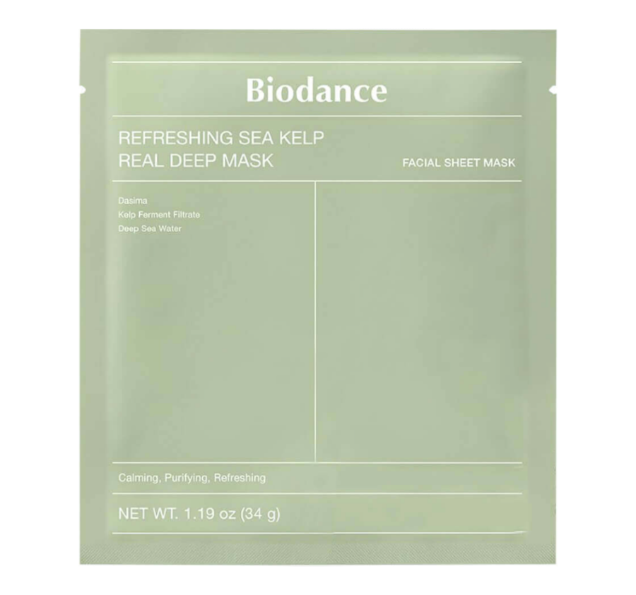 BIODANCE, Освежающая гидрогелевая маска с морскими водорослями, 34г, Refreshing Sea Kelp Real Deep M