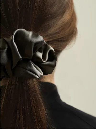 ASSORO, Шелковая резинка для волос, размер L, цвет (графит)