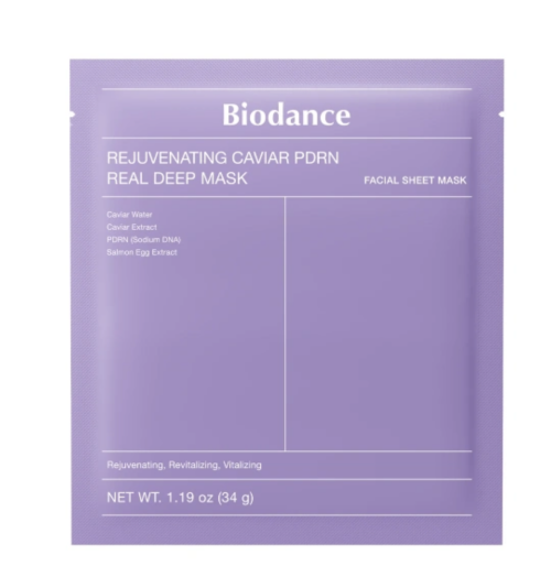 BIODANCE, Омолаживающая гидрогелевая маска с ПДРН, 4шт, Rejuvenating Caviar PDRN Real Deep Mask