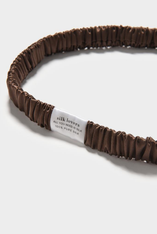 SILK LOVERS, Шелковая повязка-ленточка для волос в шоколадном цвете