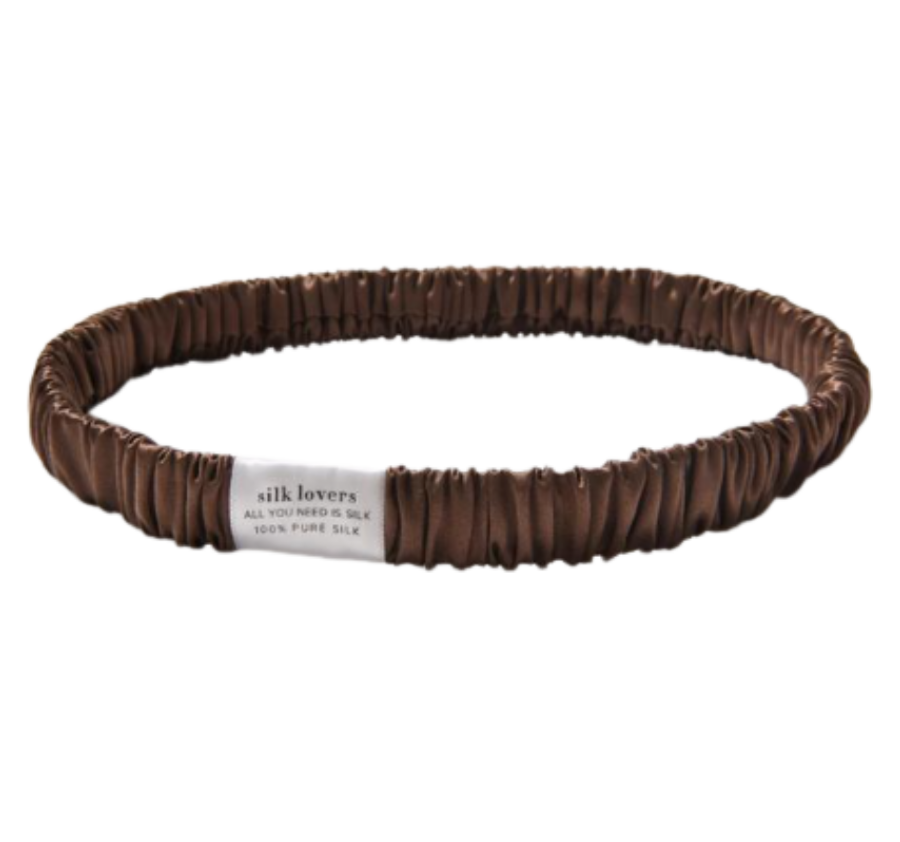 SILK LOVERS, Шелковая повязка-ленточка для волос в шоколадном цвете