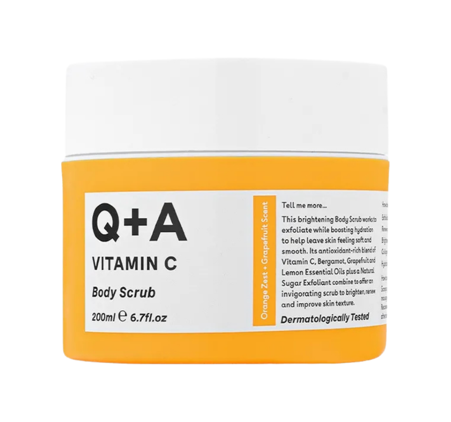 Q+A, Сахарный скраб для тела 200 мл, Vitamin C