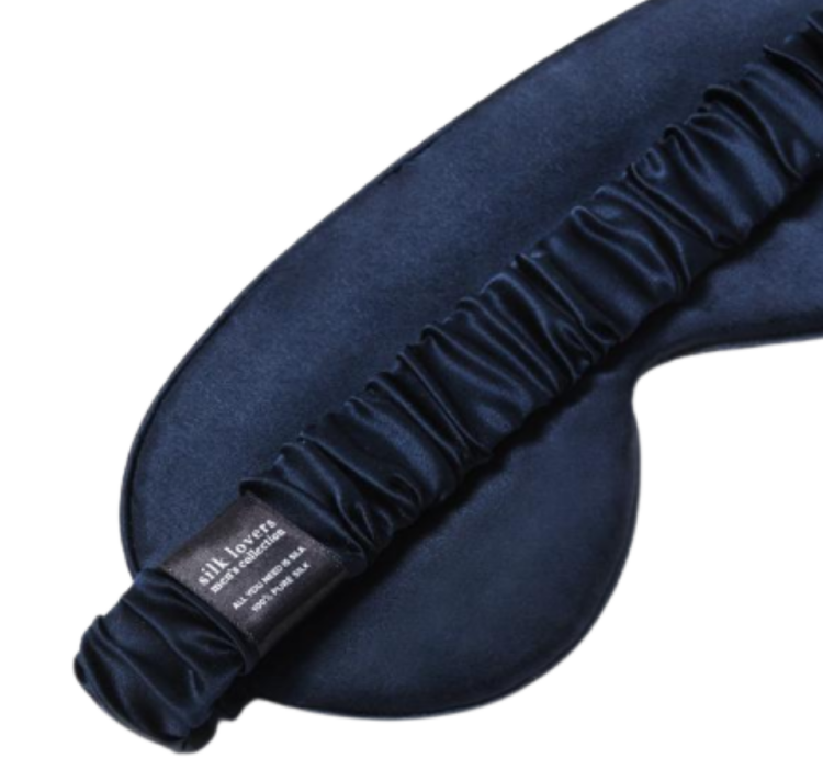 SILK LOVERS, Мужская шелковая маска для сна (синий)