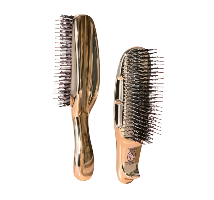 S-HEART-S, Расческа Scalp Brush World Premium (золото шампань) удлиненная, средней жесткости S-HEART-S, Расческа Scalp Brush World Premium (золото шампань) удлиненная, средней жесткости
