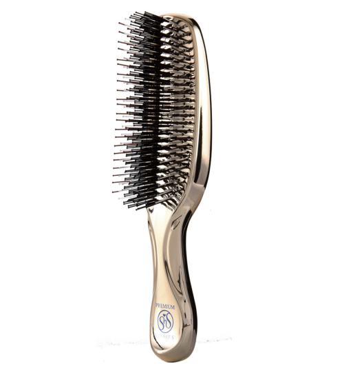 S-HEART-S, Расческа Scalp Brush World Premium (золото шампань) удлиненная, средней жескости