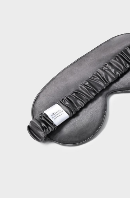 SILK LOVERS, Шелковая маска для сна (графитовая/темно-серая)