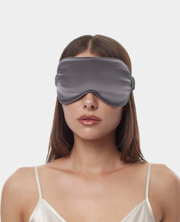 SILK LOVERS, Шелковая маска для сна (графитовая/темно-серая)