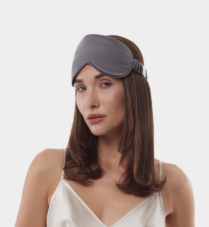 SILK LOVERS, Шелковая маска для сна (графитовая/темно-серая)