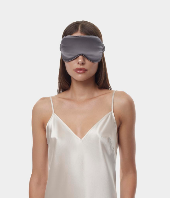 SILK LOVERS, Шелковая маска для сна (графитовая/темно-серая)