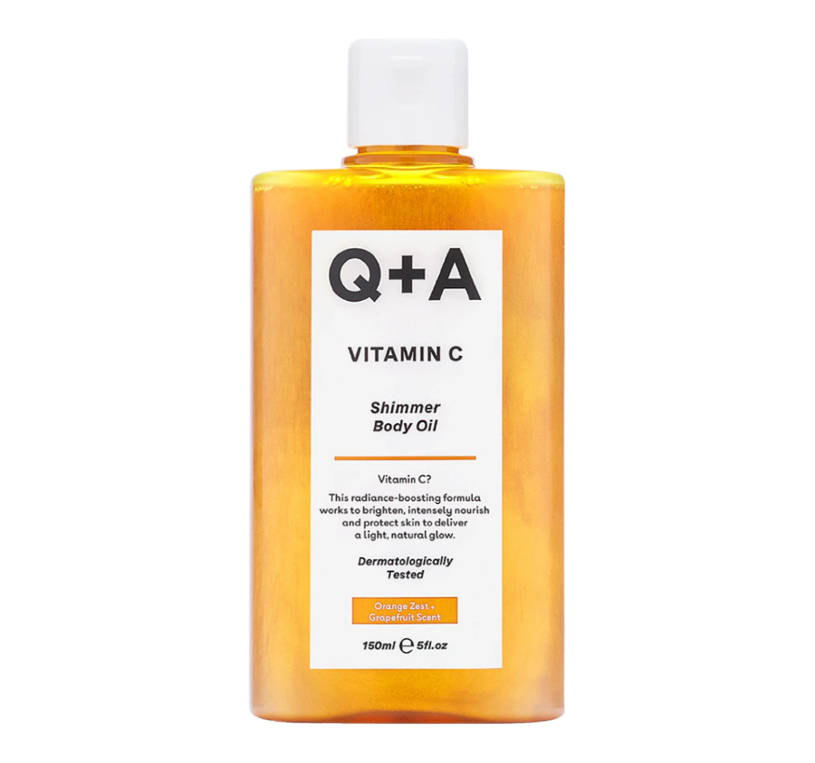 Q+A, Увлажняющее масло-шиммер для тела 150 мл, Vitamin C Shimmer Body Oil