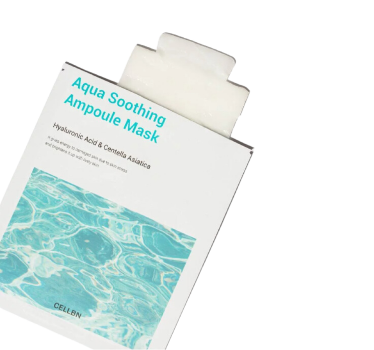 CELLBN AQUA SOOTHING AMPOULE MASK Тканевая маска с центеллой и гиалуроновой кислотой (1 шт)