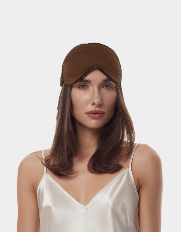 SILK LOVERS, Шелковая маска для сна (Шоколад)