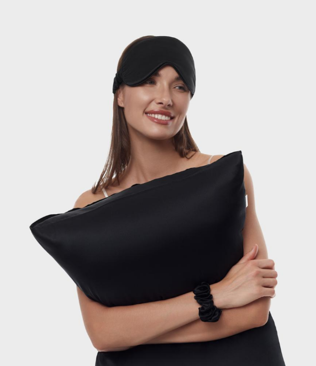 SILK LOVERS, Шелковая маска для сна (Черная)