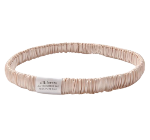SILK LOVERS, Шелковая повязка-ленточка для волос в бежевом цвете
