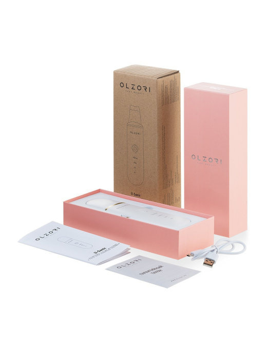 OLZORI U-SONIC УЛЬТРАЗВУКОВОЙ СКРАБЕР-МАССАЖЕР ДЛЯ ЛИЦА