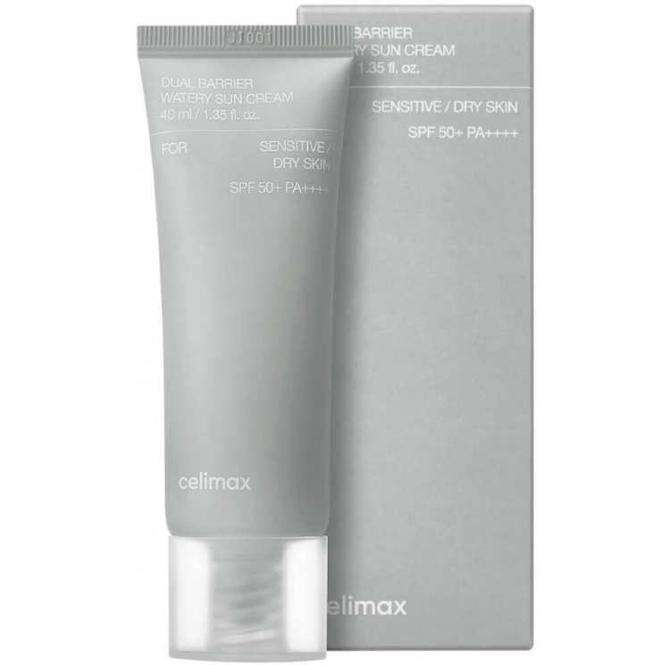 CELIMAX, Солнцезащитный крем для чувствительной кожи SPF50, 40 мл, Dual Barrier Watery Sun Cream 