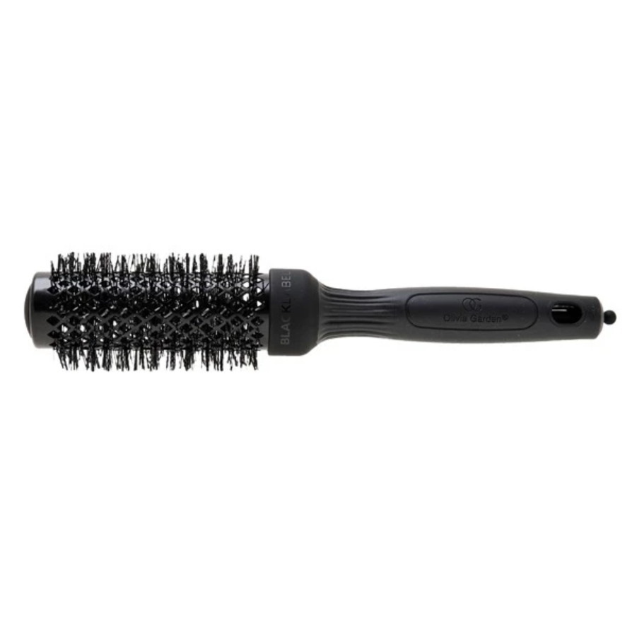 OLIVIA GARDEN, Термобрашинг 35 мм, EXPERT BLOWOUT SHINE Wavy Bristles Black Label