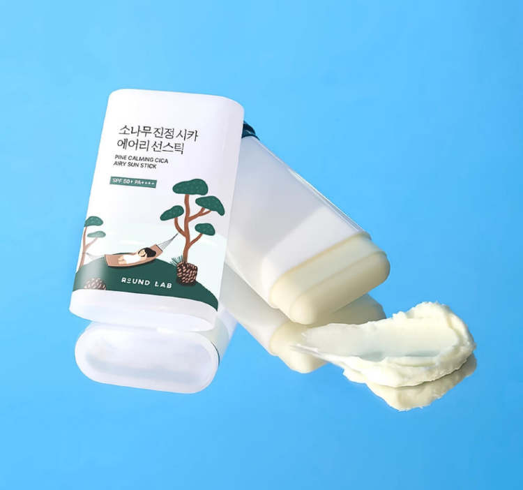 ROUND LAB, Солнцезащитный стик с сосной и центеллой для проблемной кожи, 19 г, SPF50+ PA++++