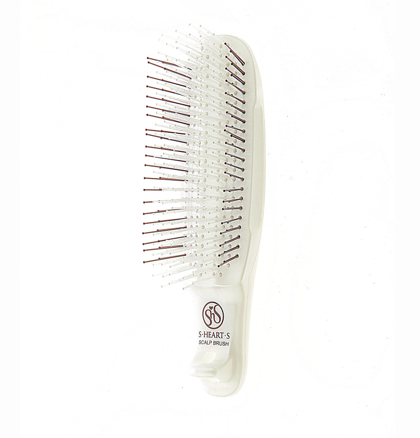 S-HEART-S, Расческа Scalp Brush Com (белая) мягкая