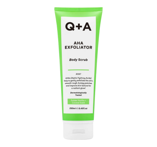 Q+A, Скраб для тела, 250 мл, AHA EXFOLIATOR
