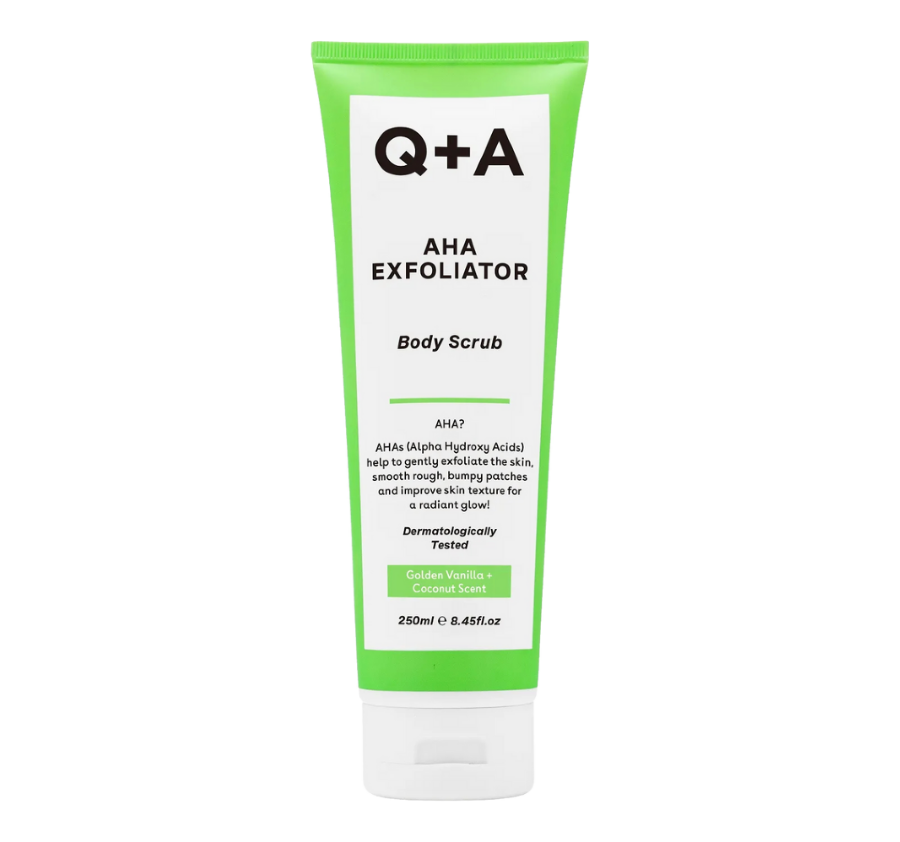 Q+A, Скраб для тела, 250 мл, AHA EXFOLIATOR