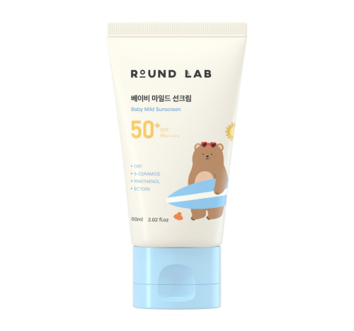 ROUND LAB, Детский солнцезащитный крем, 60 мл, SPF50+ PA++++ Baby Mild Sunscreen 