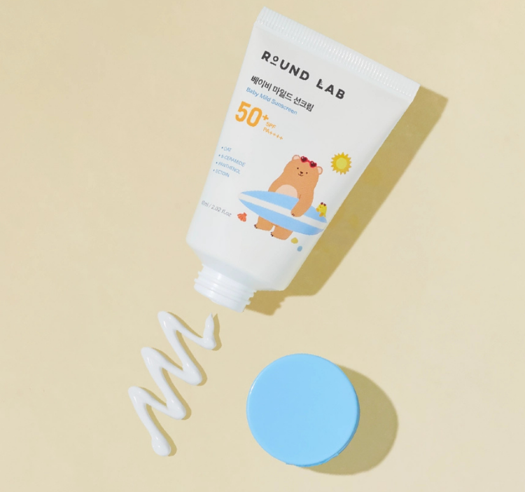 ROUND LAB, Детский солнцезащитный крем, 60 мл, SPF50+ PA++++ Baby Mild Sunscreen 