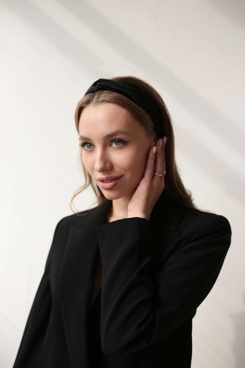 SILK LOVERS, Шелковая повязка с узлом для волос (черный)