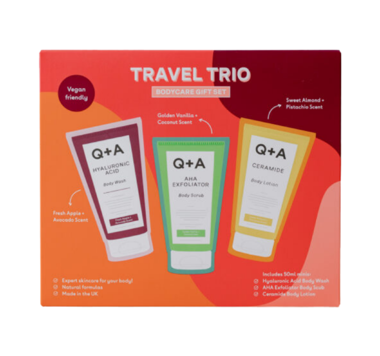 Q+A, Набор миниатюр для ухода за телом Travel Trio (50ml, 50ml, 50ml) Q+A, Набор миниатюр для ухода за телом Travel Trio (50ml, 50ml, 50ml)
