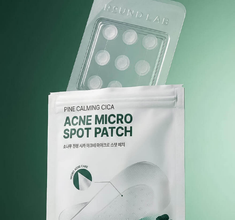 ROUND LAB, Локальные патчи с микроиглами от акне, 9 шт, Pine Calming Cica Acne Micro Spot Patch