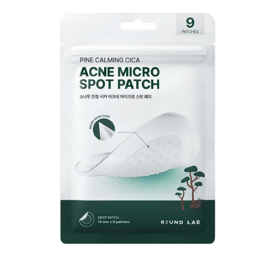 ROUND LAB, Локальные патчи с микроиглами от акне, 9 шт, Pine Calming Cica Acne Micro Spot Patch