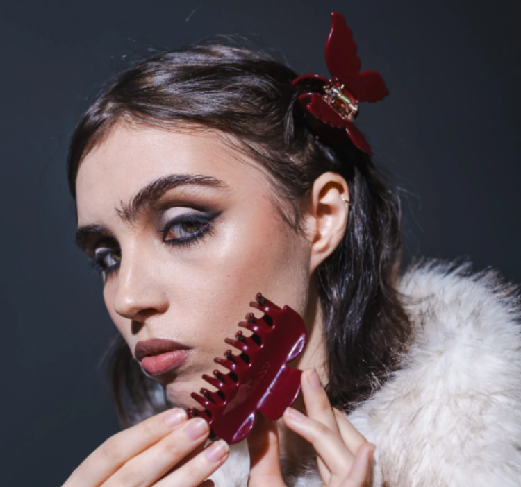 ASSORO, Крабик для волос, цвет (Бабочка Амарант)