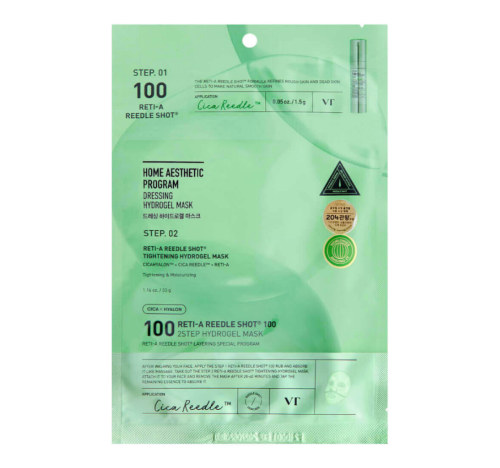 VT COSMETICS, Маска двухступенчатый уход с ретинолом, 33 г, Reti-A Reedle Shot 100 2Step HydrogelMas