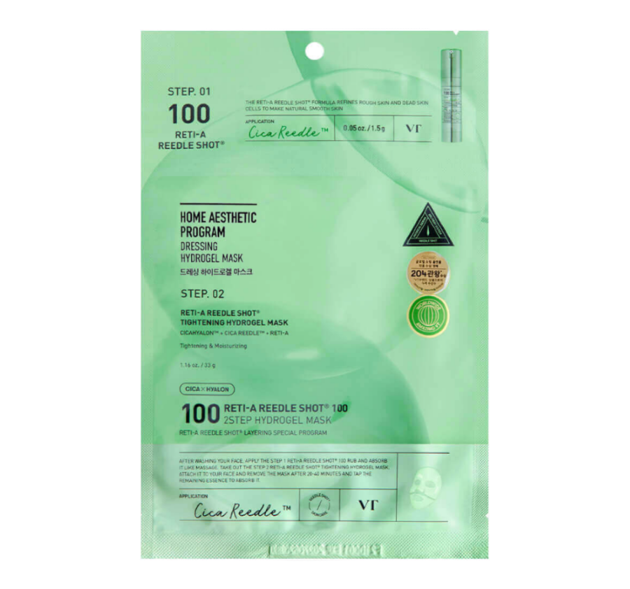 VT COSMETICS, Маска двухступенчатый уход с ретинолом, 33 г, Reti-A Reedle Shot 100 2Step HydrogelMas