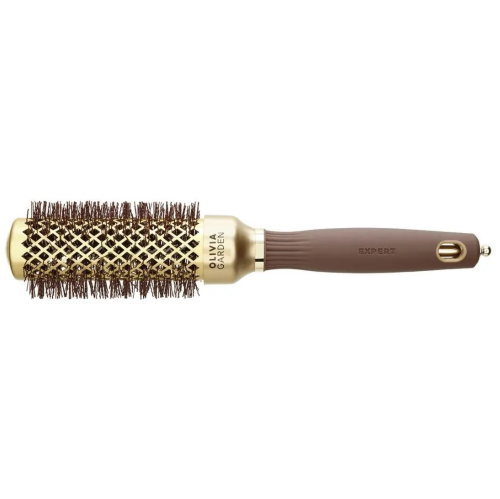 OLIVIA GARDEN, Термобрашинг 35 мм Коричневый, EXPERT BLOWOUT SHINE Wavy Bristles Gold&Brown