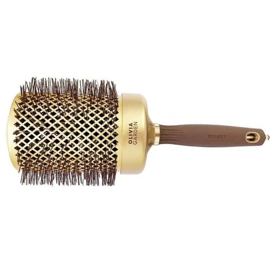 OLIVIA GARDEN, Термобрашинг 80 мм Коричневый, EXPERT BLOWOUT SHINE Wavy Bristles Gold&Brown