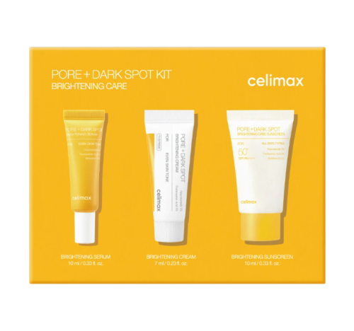 CELIMAX, Набор миниатюр: сыворотка+крем+ крем SPF50 (10мл+7мл+ 10мл) Pore+Dark Spot Brightening Kit