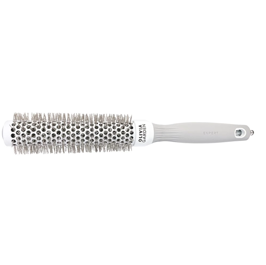 OLIVIA GARDEN, Термобрашинг 25 мм Серый, EXPERT BLOWOUT SPEED XL Wavy Bristles White&Grey