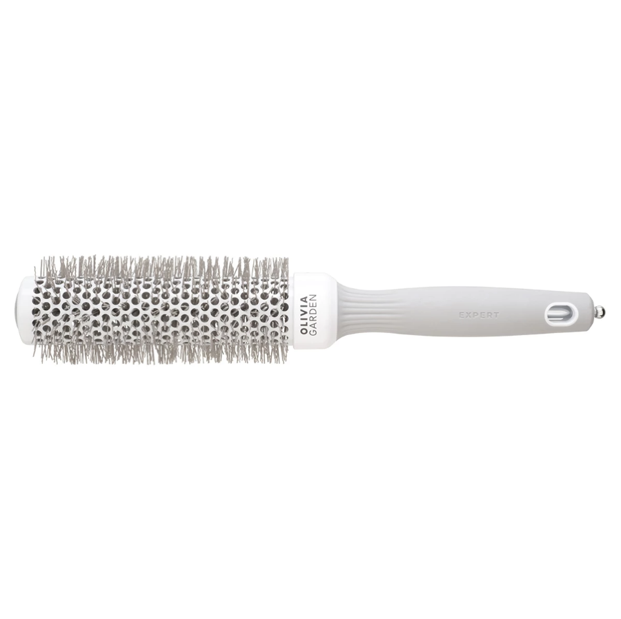OLIVIA GARDEN, Термобрашинг 35 мм Серый, EXPERT BLOWOUT SPEED XL Wavy Bristles White&Grey