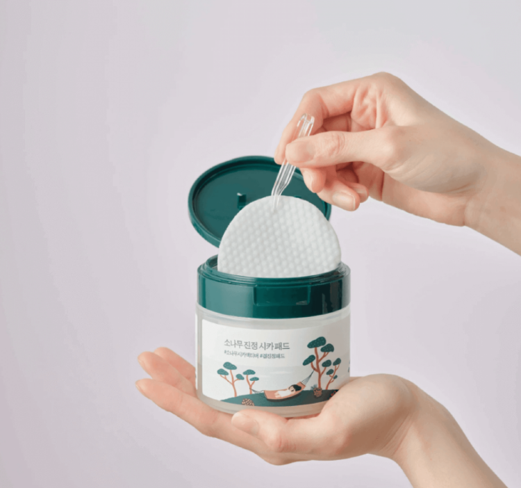 ROUND LAB, Пэды с экстрактами сосны и центеллы для проблемной кожи, 50 шт, Pine Calming Cica Pad