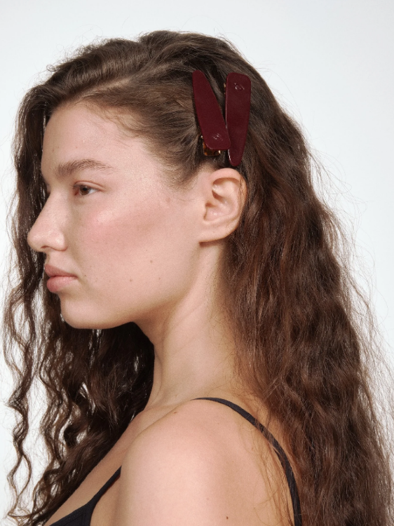 ASSORO, Набор заколок для волос, 2 шт, цвет (Бургунди)