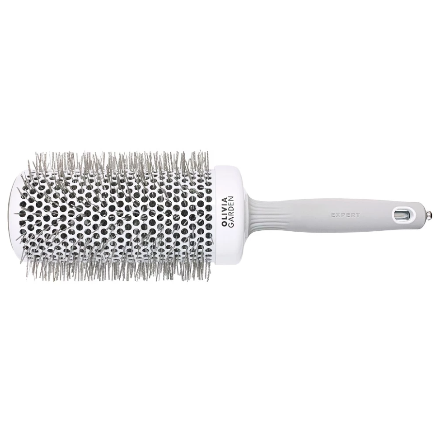 OLIVIA GARDEN, Термобрашинг 65 мм Серый, EXPERT BLOWOUT SPEED XL Wavy Bristles White&Grey