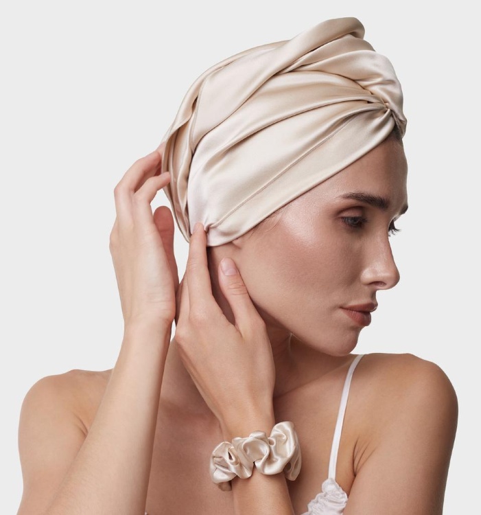 SILK LOVERS, Полотенце для волос из натурального шелка 43*110см, цвет (латте)