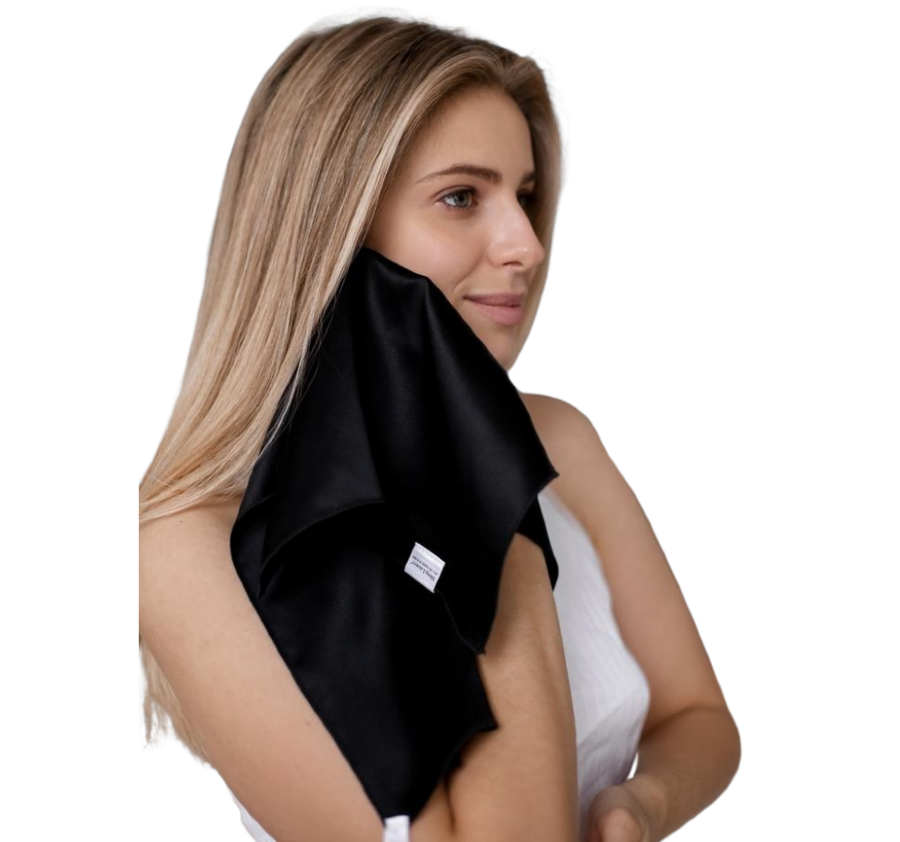 SILK LOVERS, Полотенце для лица из натурального шелка 32*50, цвет (черный)