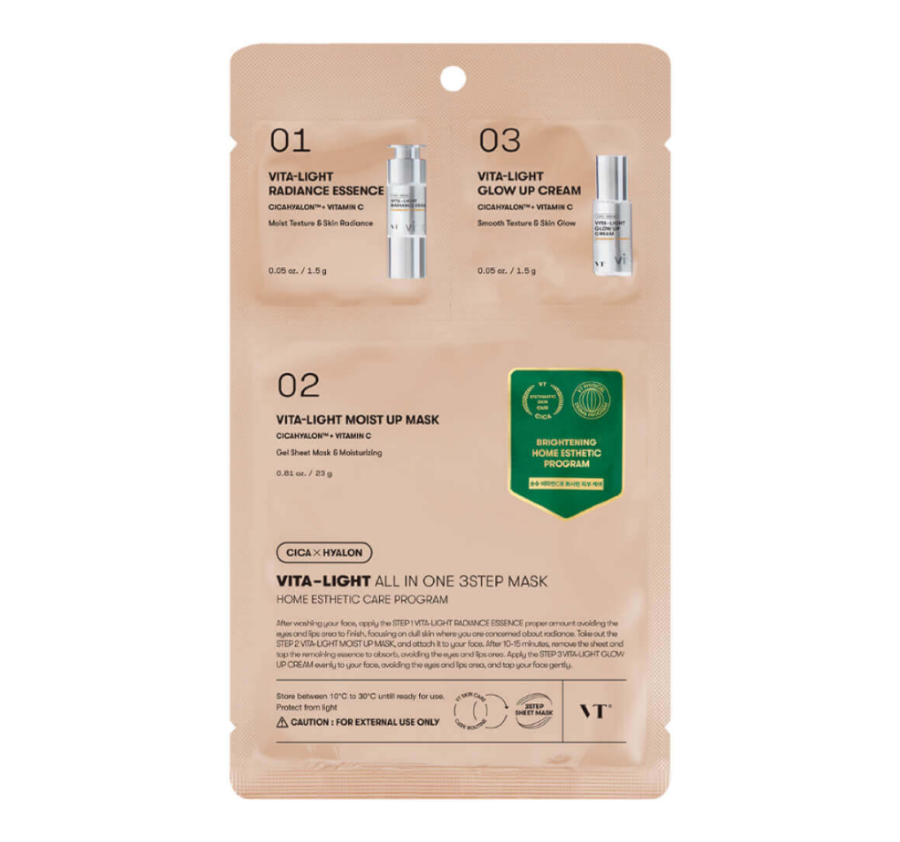 VT COSMETICS, Трёхступенчатый набор: маска,эссенция,крем, 24+1,5+1,5г