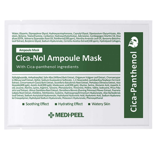 MEDI-PEEL, Cica-Nol B5 Успокаивающая тканевая маска с центеллой и пантенолом, 30 мл, Ampoule Mask 