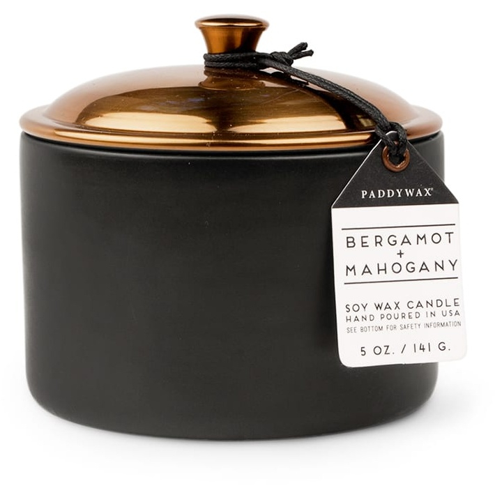 PADDYWAX, Средняя свеча в керамической баночке, BERGAMOT + MAHOGONY